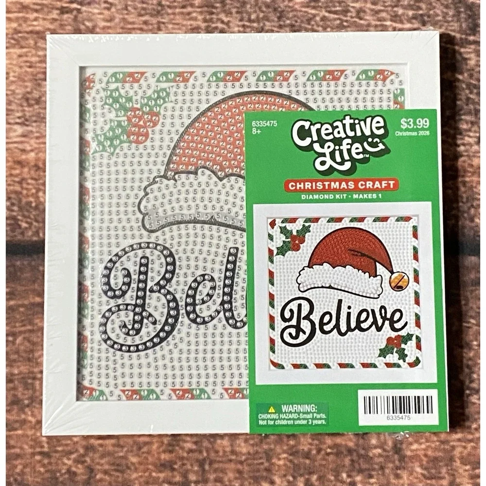 Believe on White Square Diamond Painting Kit in Frame Hobby Lobby Creative Life